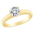 thumbnail image 1 of AFFY White Cubic Zirconia Solitaire Ring in 14k Yellow Gold Over Sterling Silver ( 1 Cttw) Size - 9, 1 of 1