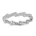 thumbnail image 1 of White Cubic Zirconia Stackable Eternity Bar Ring .925 Sterling Silver Band Jewelry Female Size 4, 1 of 4
