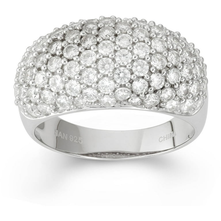 Domed Pave Cubic Zirconia Ring Sterling Silver Domed Pave Cubic Zirconia Ring Sterling Silver