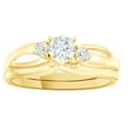 thumbnail image 1 of AFFY White Cubic Zirconia Three Stone Bridal Ring Set In 14k Yellow Gold (0.5 Cttw), 1 of 1