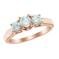 thumbnail image 1 of AFFY White Cubic Zirconia Three Stone Engagement Ring In 14k Rose Gold (1 Cttw), 1 of 1