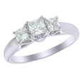 thumbnail image 1 of AFFY White Cubic Zirconia Three Stone Engagement Ring In 14k White Gold (1 Cttw), 1 of 1