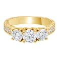 thumbnail image 1 of AFFY White Cubic Zirconia Three-Stone Ring In 14k Yellow Gold (2 Cttw), 1 of 1