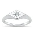 thumbnail image 1 of White Cubic Zirconia Twinkle Star Ring .925 Sterling Silver Band Jewelry Female Male Unisex Size 4, 1 of 4