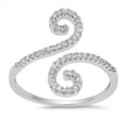 thumbnail image 1 of White Cubic Zirconia Wave Swirl Open Infinity Ring .925 Sterling Silver Band Jewelry Female Size 7, 1 of 4