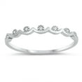 thumbnail image 1 of White Cubic Zirconia Wave Tiara Princess Dainty Ring 925 Sterling Silver Band Jewelry Female Size 4, 1 of 4