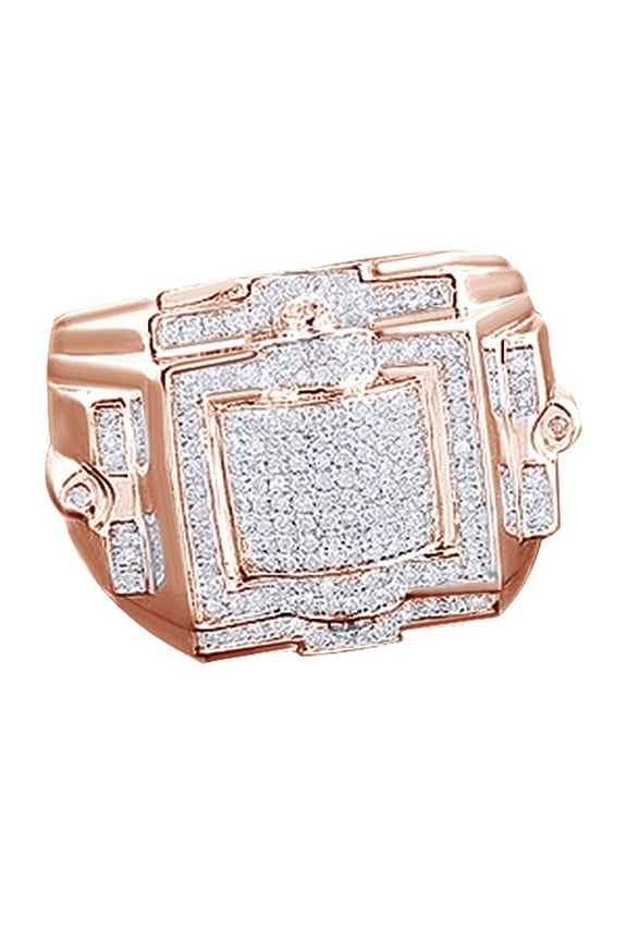 White Cubic Zirconia Wedding Band Ring For Men's In 14k Rose Gold Over Sterling Silver (2.75 Cttw)