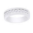 thumbnail image 1 of AFFY White Cubic Zirconia Wedding Band Ring For Men's In 14k White Gold Over Sterling Silver (1.08 Cttw), 1 of 1