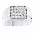 thumbnail image 1 of AFFY White Cubic Zirconia Wedding Band Ring For Men's In 14k White Gold Over Sterling Silver (2 Cttw), 1 of 1