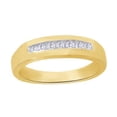 thumbnail image 1 of AFFY White Cubic Zirconia Wedding Band Ring For Men's In 14k Yellow Gold Over Sterling Silver (0.2 Cttw), 1 of 1