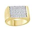thumbnail image 1 of AFFY White Cubic Zirconia Wedding Band Ring For Men's In 14k Yellow Gold Over Sterling Silver (1.5 Cttw), 1 of 1