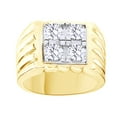 thumbnail image 1 of AFFY White Cubic Zirconia Wedding Band Ring For Men's In 14k Yellow Gold Over Sterling Silver (1.6 Cttw), 1 of 1