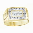 thumbnail image 1 of AFFY White Cubic Zirconia Wedding Band Ring For Men's In 14k Yellow Gold Over Sterling Silver (2.22 Cttw), 1 of 1