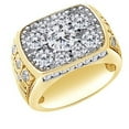 thumbnail image 1 of AFFY White Cubic Zirconia Wedding Band Ring For Men's In 14k Yellow Gold Over Sterling Silver (3.42 Cttw), 1 of 1