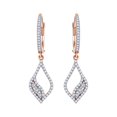 thumbnail image 1 of AFFY White Cubic Zirconia & White Natural Diamond Drop Dangle Earrings In 14K Rose Gold (0.60 Cttw), 1 of 1