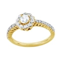 thumbnail image 1 of AFFY White Cubic Zirconia With Natural Diamond Engagement Ring In 14K Solid Yellow Gold, 1 of 1