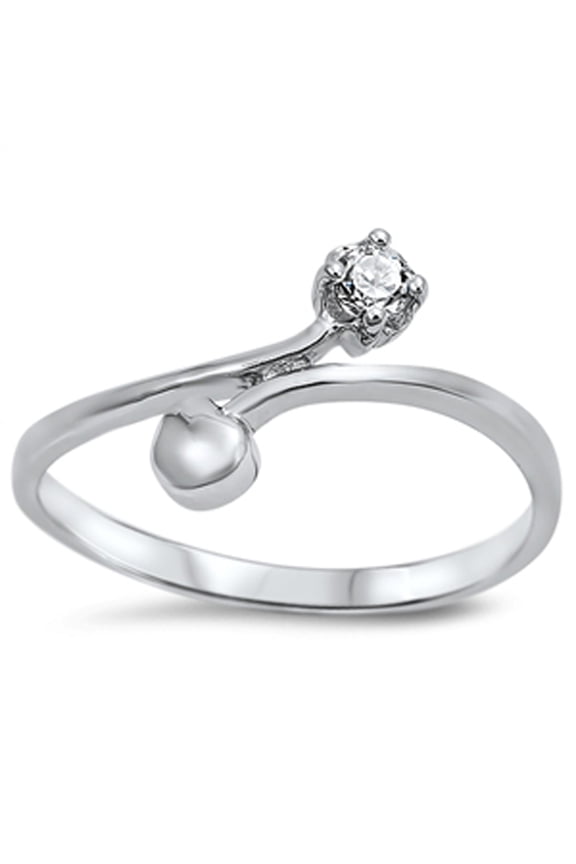White Cubic Zirconia Wrap Crossover Ring .925 Sterling Silver Thumb Band Jewelry Female Male Size 9