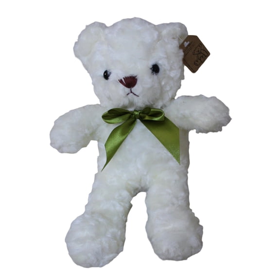 White Cuddly Bow Tie Teddy Bear Plush Doll Rag Toy For Children Valentines Day Gift Decoration