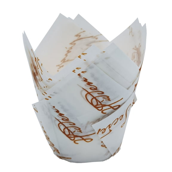 White Cupcake Paper Liners 50-Piece (Baking Papers, Muffin Cups), Nonstick Heat Resistant, for Baking, Greaseproof Baking Wrappers for Cakes, Baking Cups, Muffin Wrappers, Party Dessert, #B