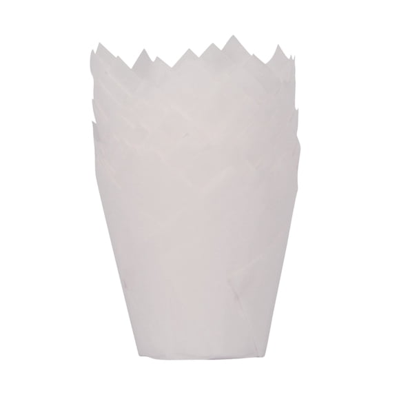 White Cupcake Paper Liners 50-Piece (Baking Papers, Muffin Cups), Nonstick Heat Resistant, for Baking, Greaseproof Baking Wrappers for Cakes, Baking Cups, Muffin Wrappers, Party Dessert, #C