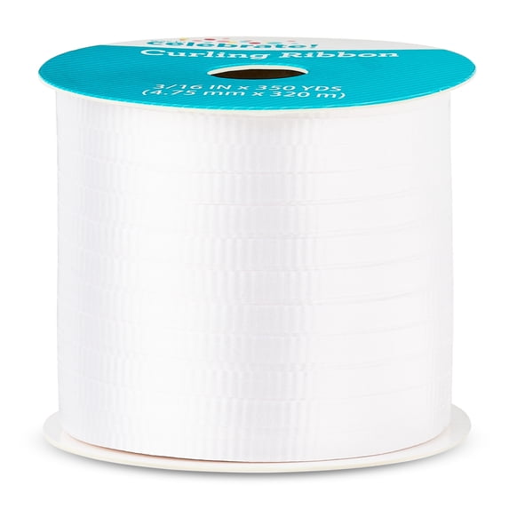 White Curling Ribbon, 350 yds, by Way To Celebrate