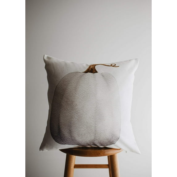 White Curly Stem Pumpkin Pillow Cover | Primitive Farmhouse Decor | Farmhouse Pillows | Country Decor | Fall Throw Pillows | Gift for her