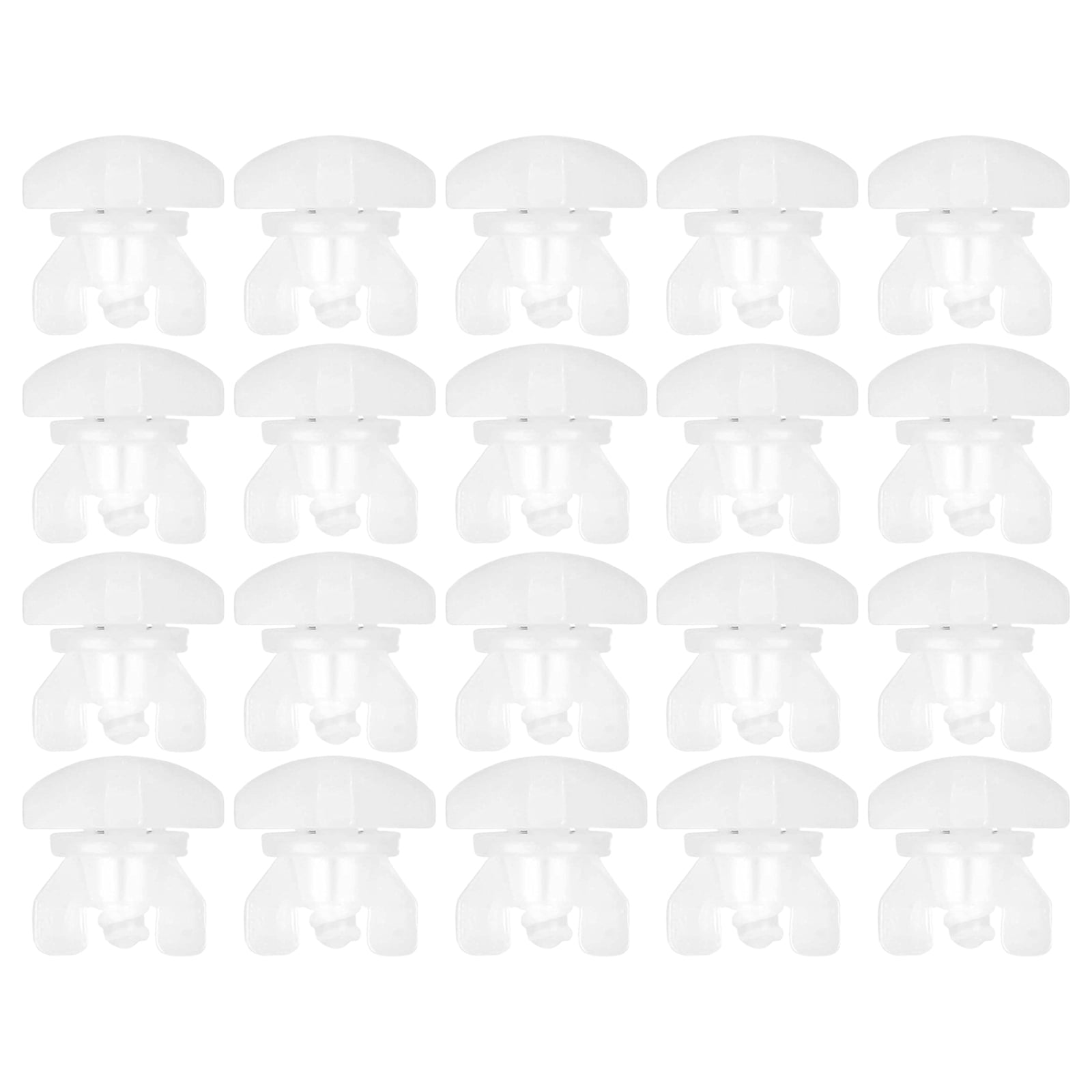 White Curtain Rails Clip Stoppers 20/40Pcs PVC Drapery Rails Sliding ...