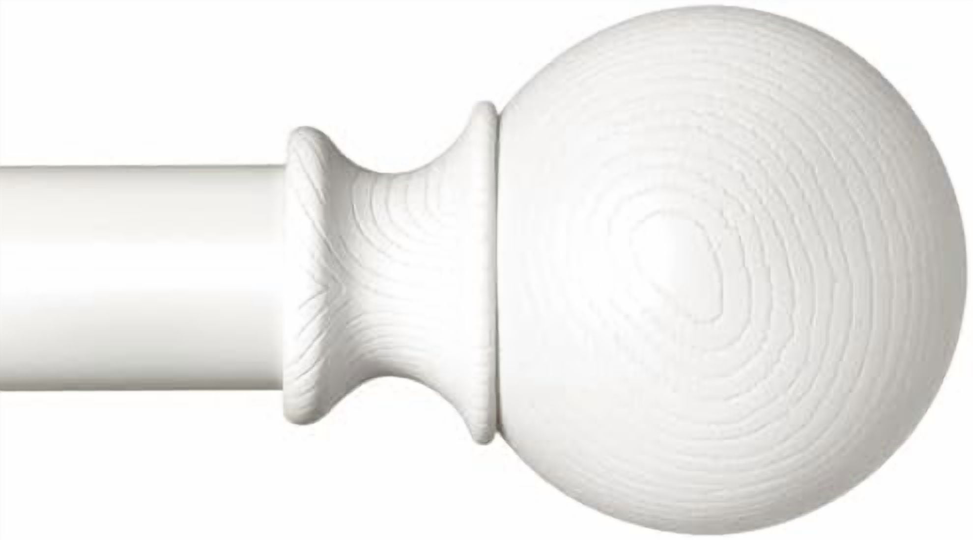 White Curtain Rods for Windows 48 to 84 Inch(4-7.33ft) - 1'' Diameter Heavy Duty Curtain Rods with Imitation Wood Grain Pattern Finials,Adjustable Decorative Curtain Rods Sets,28-88''