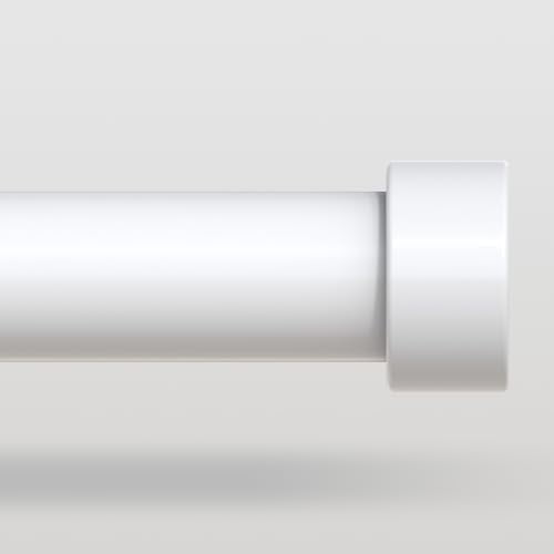 White Curtain Rods for Windows 28 to 48 Inch(1.5-5 Feet),1" Diameter Drapery Rods with Modern Style End Cap Finials,Size:30''-60''