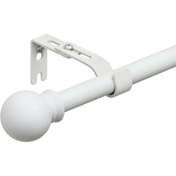 OLIYNEDY White Curtain Rods for Windows 28 to 84", 5/8 inch Single Curtain Rod For Bathroom, Living room, Kitchen