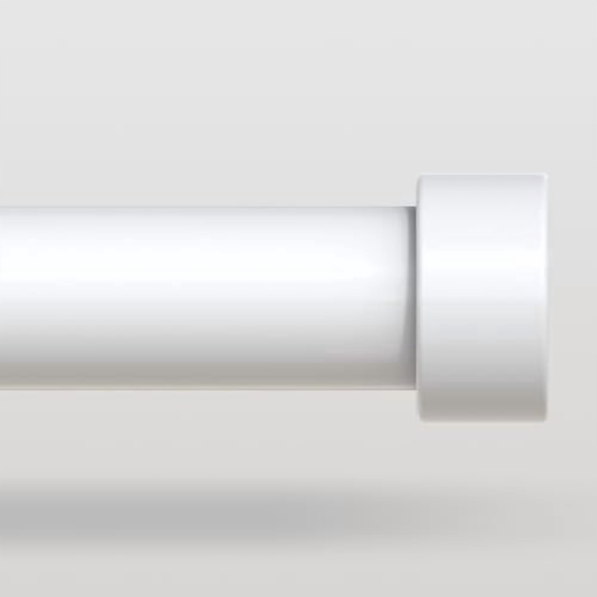 White Curtain Rods for Windows 36 to 176 Inch(3-14 Feet),1" Diameter Rods with Modern Style End Cap Finials,Size:36-176 Inch