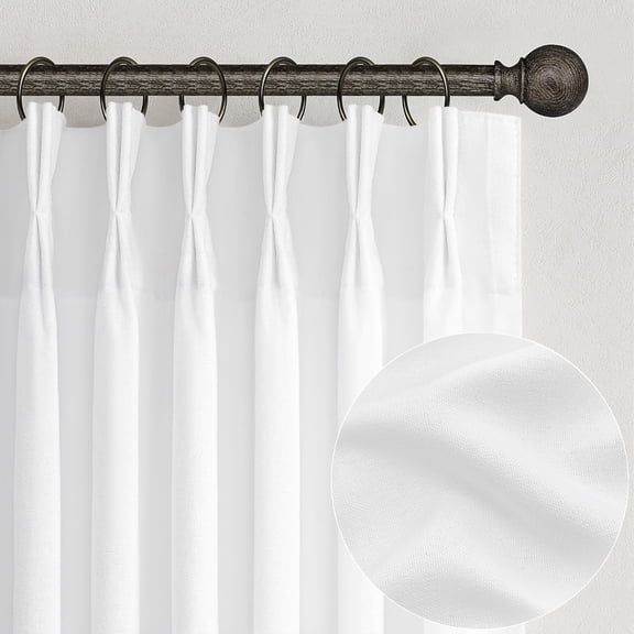 White Curtains 90 Inches Long Pretty Closet Linen Curtain For Open Closet/living Room Standard Window Lengths Light Filtering Semi Sheer Burgs 2 Panels Set (w40 Xl90)