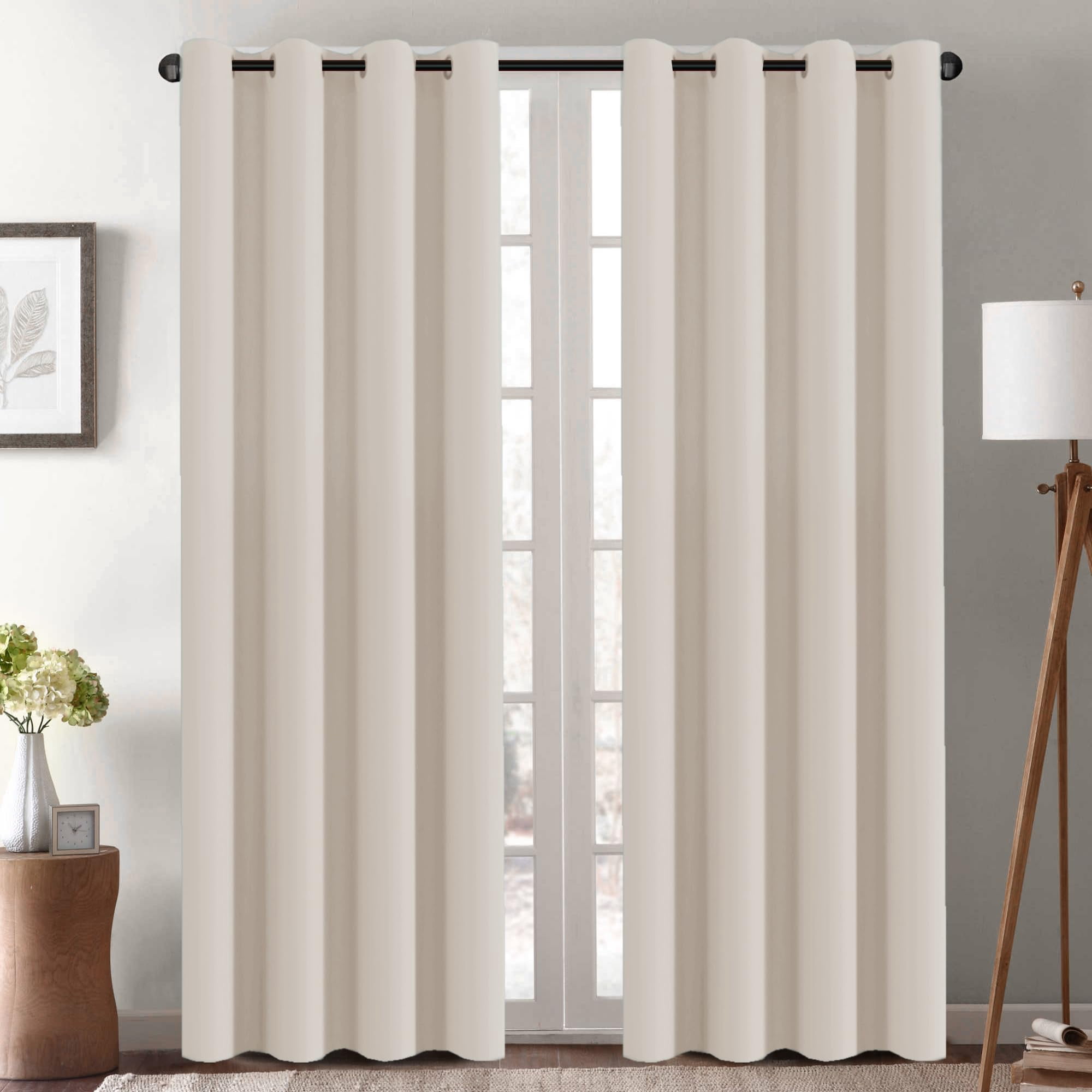White Curtains 96 inches Long Window Treatment Panels/Drapes for Living