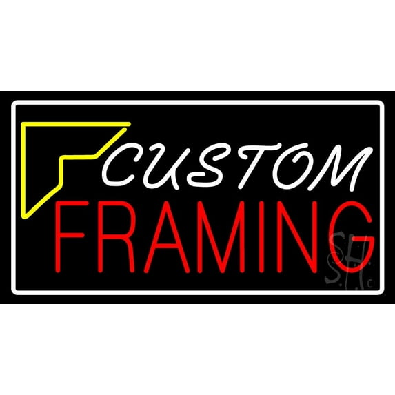 White Custom Red Framing LED Neon Sign 20 x 37 - inches, Clear Edge Cut Acrylic Backing, with Dimmer - Bright and Premium built indoor LED Neon Sign for art gallery, and exhibition.