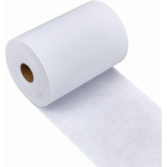 White Cut Away Embroidery Stabilizer 7.9 Inch x 50 Yard Roll Cut Away Stabilizer Backing Cuting Machine Embroidery Stabilizers Soft Embroiderys Backing Stabilizers for DIY