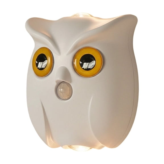 White Cute Owl Design Induction Night Light With Magnetic Suction Base For Easy Placement Adjustable Brightness And Motion Activation For Hallways And Stairs