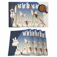 thumbnail image 1 of White Cute Rabbit Placemats Set of 8 Cartoon Carrot Harmony Gradient Moon Place Mats Indoor Wipeable Table Mats Washable Cloth Dining Table Placemats for Kitchen Holiday Party Home Decor 13x19 Inch, 1 of 9