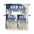 thumbnail image 1 of White Cute Rabbit Swag Curtains for Living Room/Bedroom Windows, Cartoon Carrot Harmony Gradient Moon Kitchen Curtains and Valances Set 36 Inch Length, Light Filtering Swags Valance Curtain Panels, 1 of 5