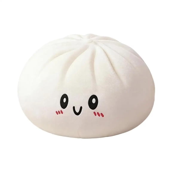 White Cute giant dumpling plush pillow, soft PET filling, soft toy, cuddling companion, home sofa bed decoration, stress-relief toy, suitable for children and adults