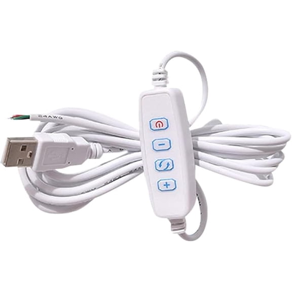 White DC5V USB LED Dimmer Extension Cable with On/Off Switch Adapter LED Dimming Controller for LED Light Bulb Lamps USB-Port Power Cable for Led Light Bulb Lamps, USB Cables