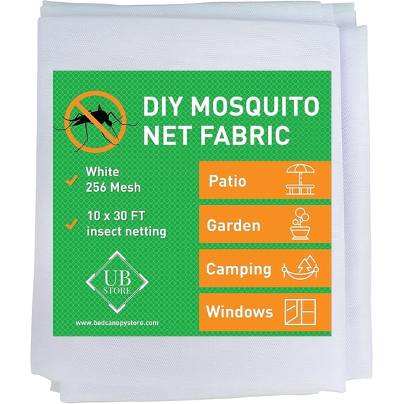 White DIY Mosquito Net Fabric | 10x30 FT Netting | Insect Cover for ...