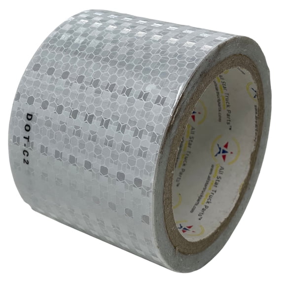 All Star Truck Parts 3"x20FT Reflective Conspicuity Tape DOT-C2, High-Intensity Safety 1 Roll White