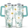 thumbnail image 1 of White Daisies with a Blue Background 40 Oz Tumbler with Handle Lid and Straw, Stainless Steel Double Walled Vacuum Insulated Cup, Cute Birthday Gifts Tumbler for Women Men Friends, 1 of 7