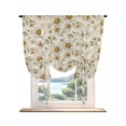 thumbnail image 1 of White Daisies Tie Up Curtains for Windows 63 Inch Length Balloon Curtains Kitchen Adjustable Balloon Window Shade Retro Country Botanical Flowers Leaves Tie Up Valance Bathroom Curtain Window 52"x63", 1 of 6