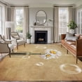 thumbnail image 1 of White Daisy Area Rugs 5'x7', Washable Small Throw Rugs for Laundry Room Playroom, Farmhouse Vintage Botanical Vase Flowers Indoor Outdoor Rug Non-Slip Low Pile Carpet Runner Reversible Floor Mats, 1 of 8