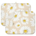 thumbnail image 1 of White Daisy Coffee Mat – Ultra Absorbent Microfiber Spill Mat with Floral Design, Lightweight and Durable Dish Drying Pad, Machine Washable and Reversible, 1 of 4