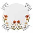 thumbnail image 1 of White Daisy Floral Elastic Fitted Round Table Cover Red Flowers Retro Waterproof Outdoor Tablecloth for Holiday Party, Picnic, Patio & Dining Fits Tables Up to 36"-44", 1 of 8