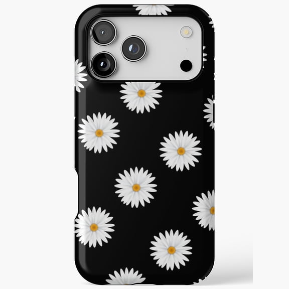 White Daisy Flower Floral Pattern iPhone Case 17 16 15 14 13 12 11 Pro Max