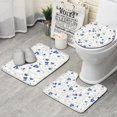 thumbnail image 1 of White Daisy Flower Pattern Bathroom Rugs Sets 3 Piece,Toilet Cover Set,Absorbent Non Slip Bathroom Mats Sets with U-Shaped Contour Rug Toilet Rug Set, 1 of 5