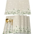 thumbnail image 1 of White Daisy Flower Placemats Set of 4, Farmhouse Burlap Floral Beige Washable Woven Burlap Cloth Fabric Placemat for Square/Rectangle/Round/Oval Dining Table, Easy Clean Place Mats for Toddlers, Kids, 1 of 1